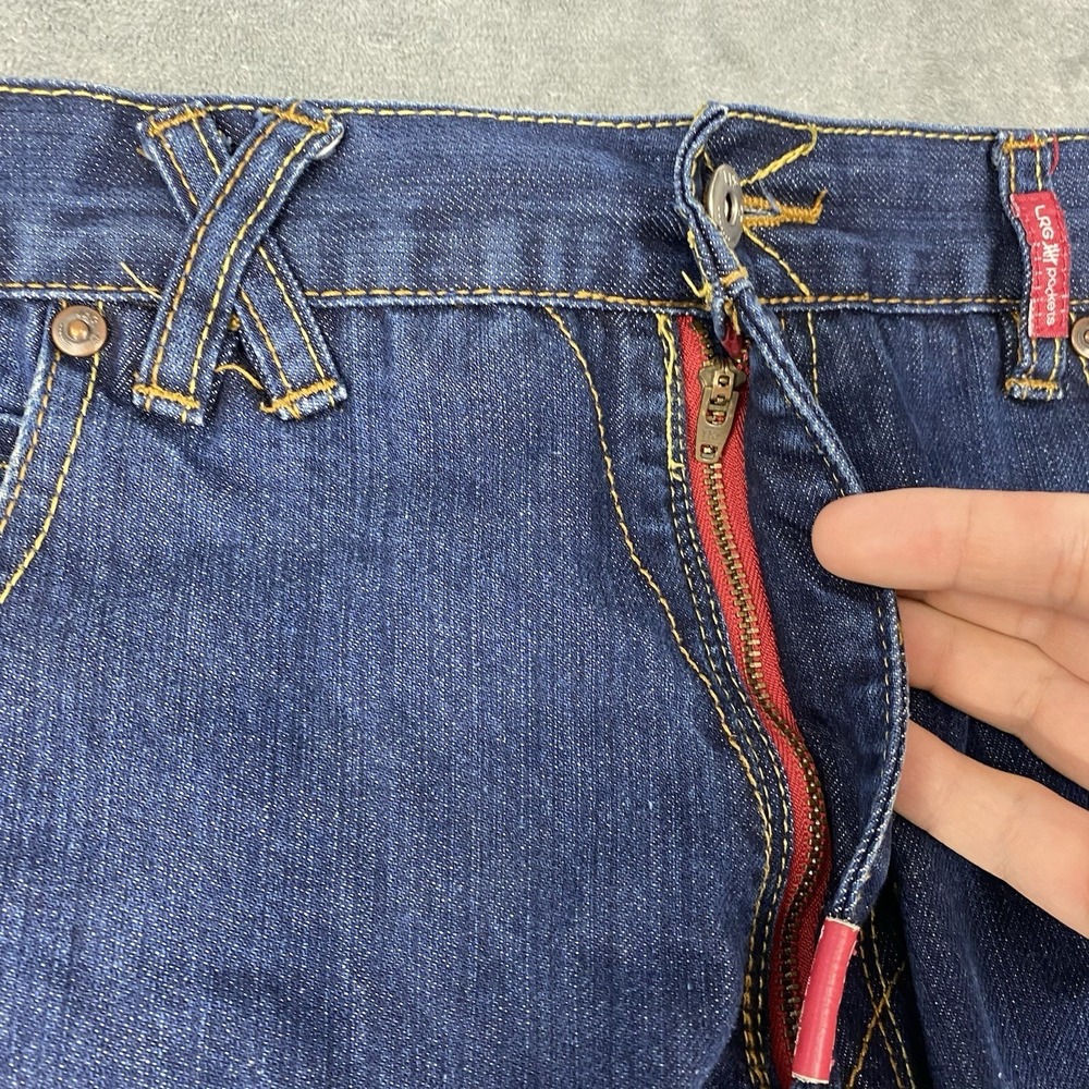 Vtg Lifted Research Group Jeans Mens 36x30.5 Blue Wolf Embroidered Y2K Baggy LRG - Picture 8 of 16